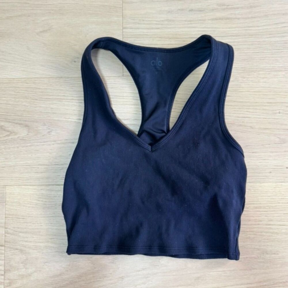 Alo Cropped Black Tank